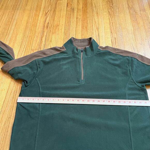 Dri Duck DDX Fleece Mens XL Quarter Zip Pullover Jacket Green Brown Shirt - Picture 7 of 8